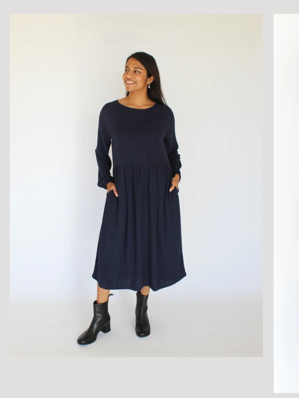 Sattva By Sarah Navy Dress w/Pockets